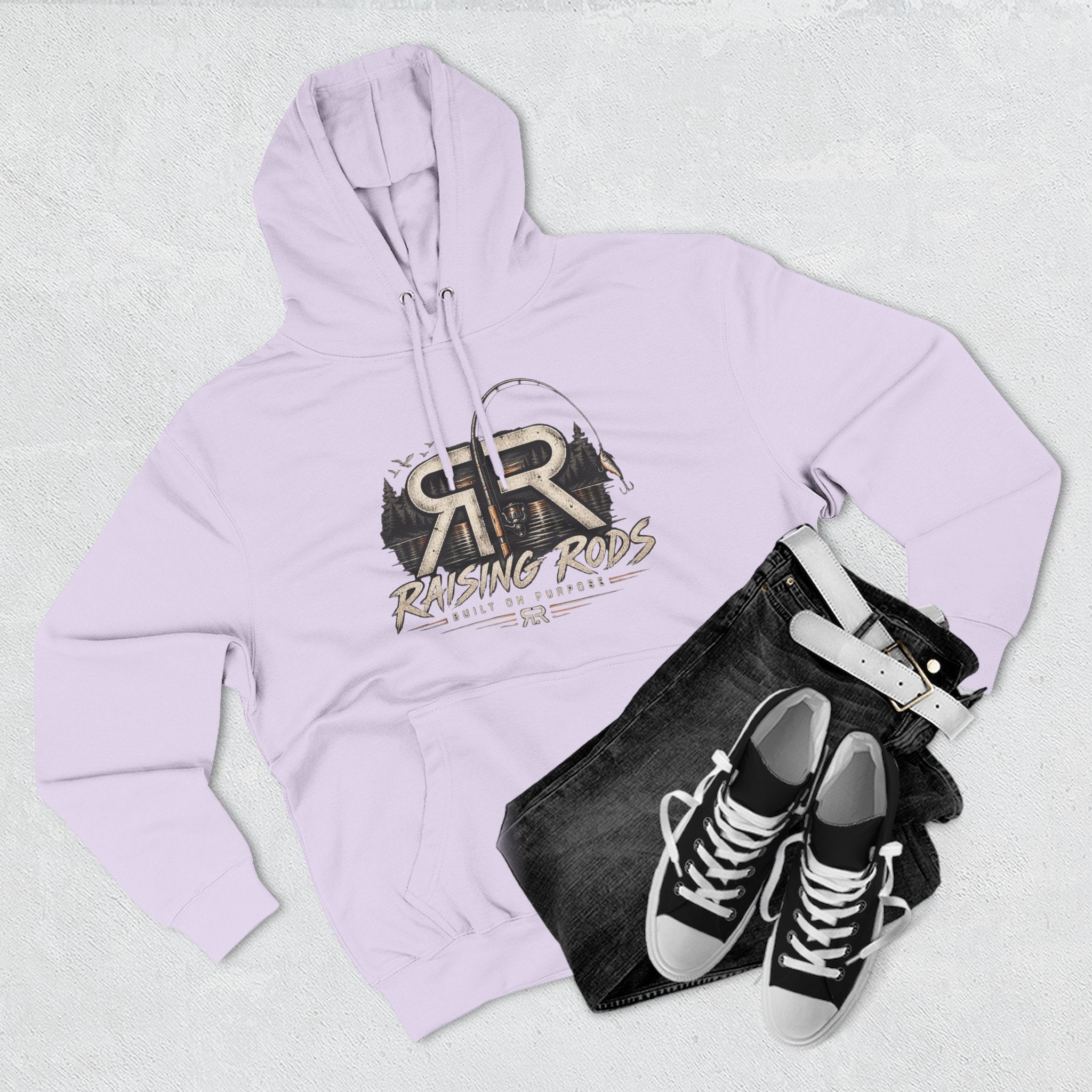 Fishing Hoodie — "Early Mornings Tight Lines" Graphic Fleece Pullover