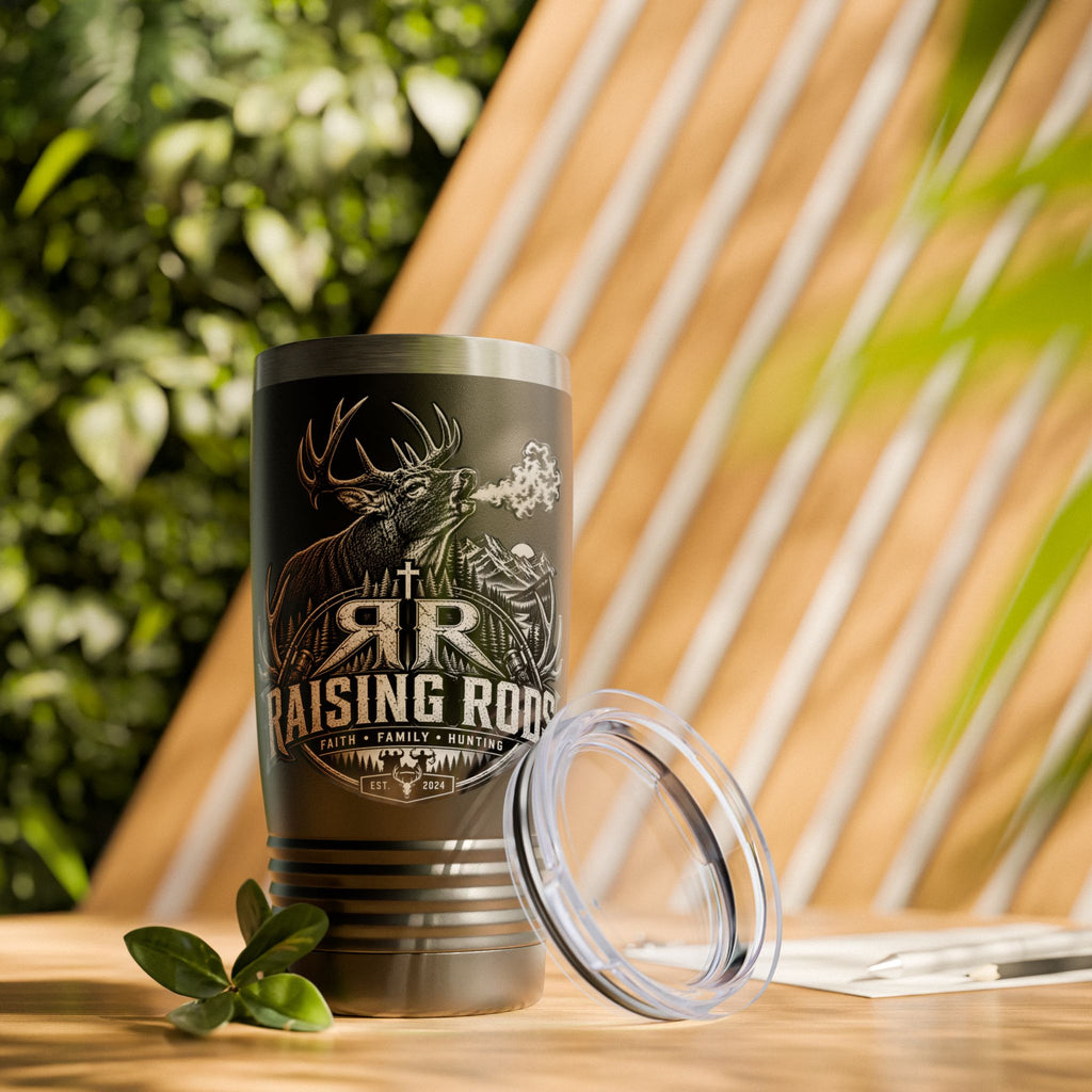 Raising Rods 20oz Hunting Tumbler — Deer Antler Rustic Insulated Cup