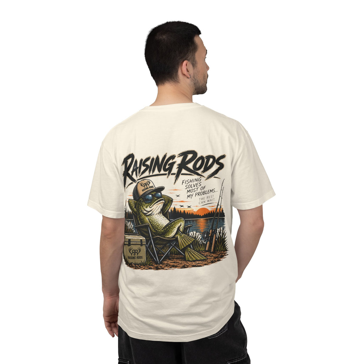 Fishing T-Shirt — "Raising Rods" Bass Fishing Graphic Tee