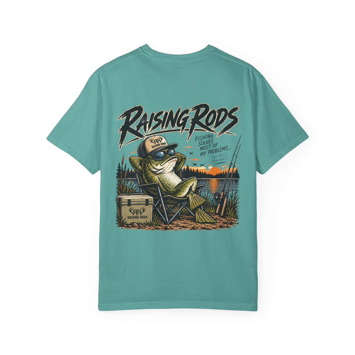 Fishing T-Shirt — "Raising Rods" Bass Fishing Graphic Tee
