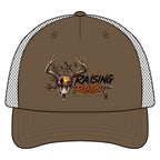 Raising Rods Deer Skull Trucker Hat — Hunting Camouflage Mesh Cap