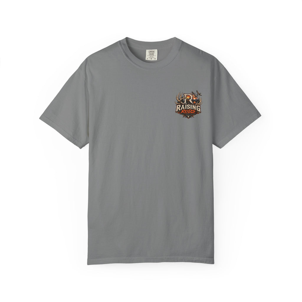 Raising Rods Hunting T-Shirt — Outdoor Deer & Duck Logo Tee
