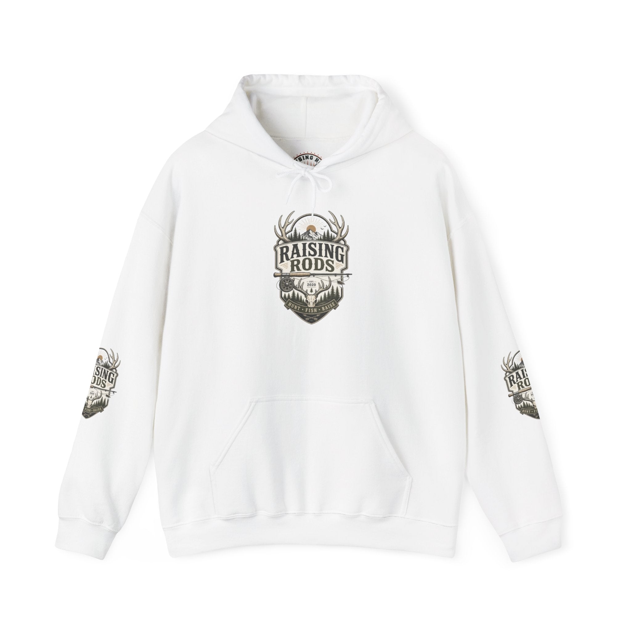 Raising Rods Deer Antler Hoodie — Hunting Crewneck Pullover