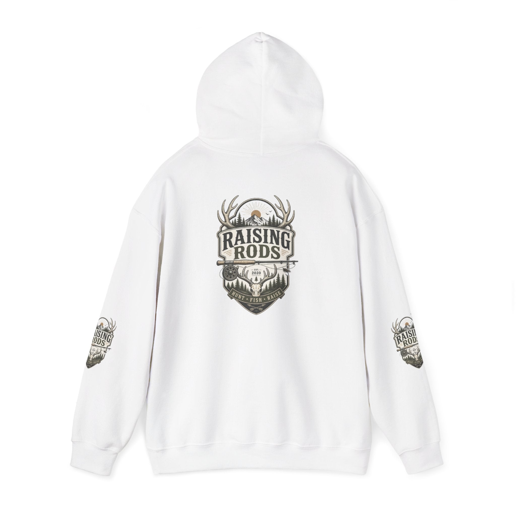 Raising Rods Deer Antler Hoodie — Hunting Crewneck Pullover