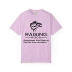 Raising Rods Fishing T‑Shirt — "Raising Rods: Professional Fish Scare-er, Certified Since Childhood"