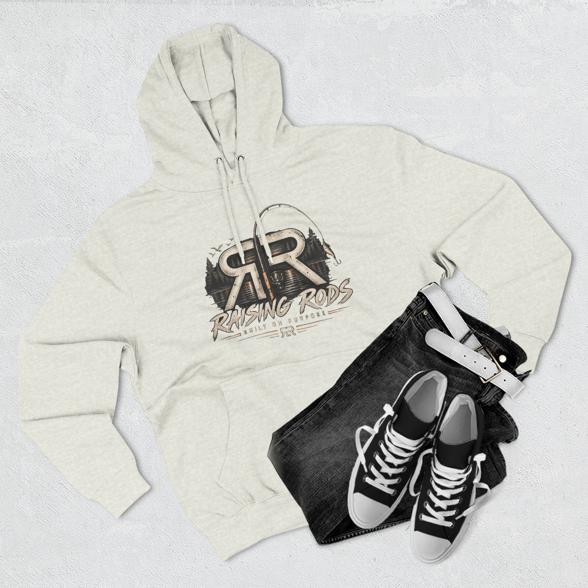 Fishing Hoodie — "Early Mornings Tight Lines" Graphic Fleece Pullover