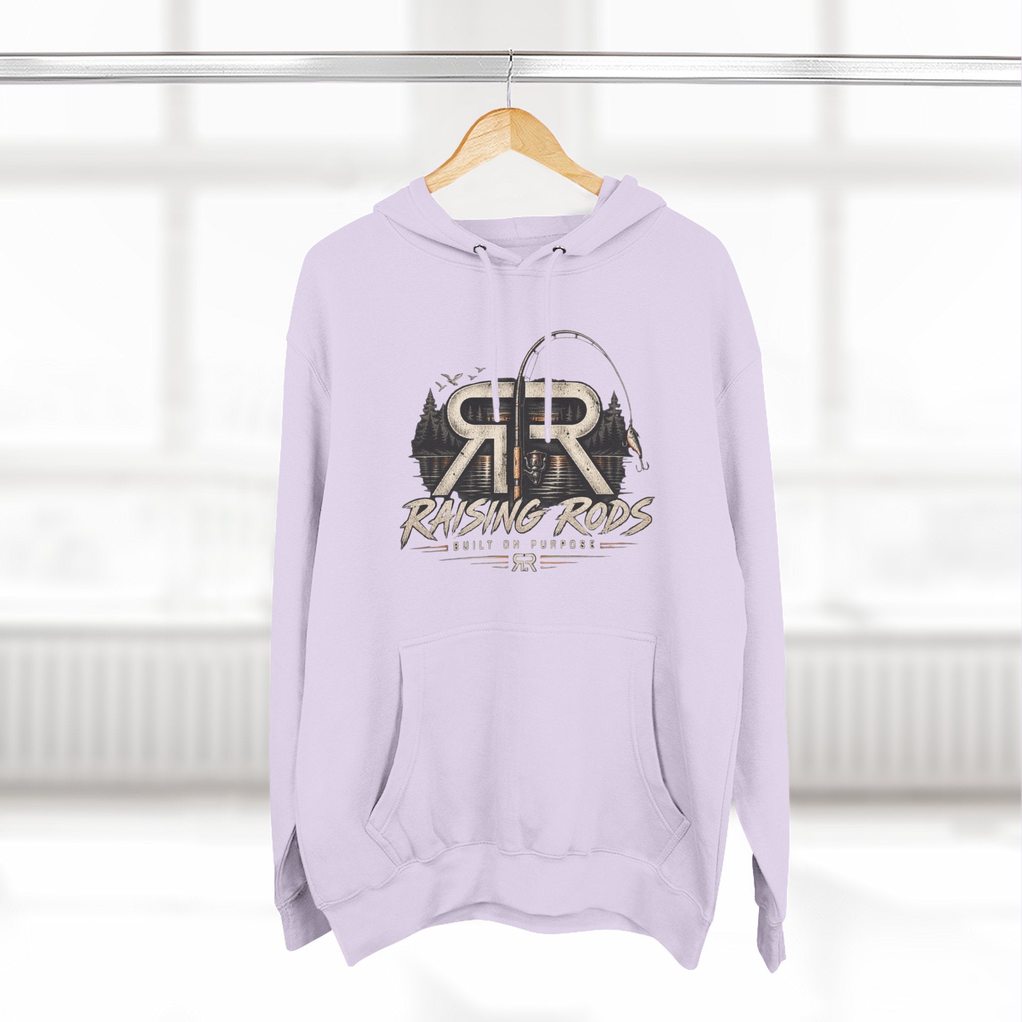 Fishing Hoodie — "Early Mornings Tight Lines" Graphic Fleece Pullover