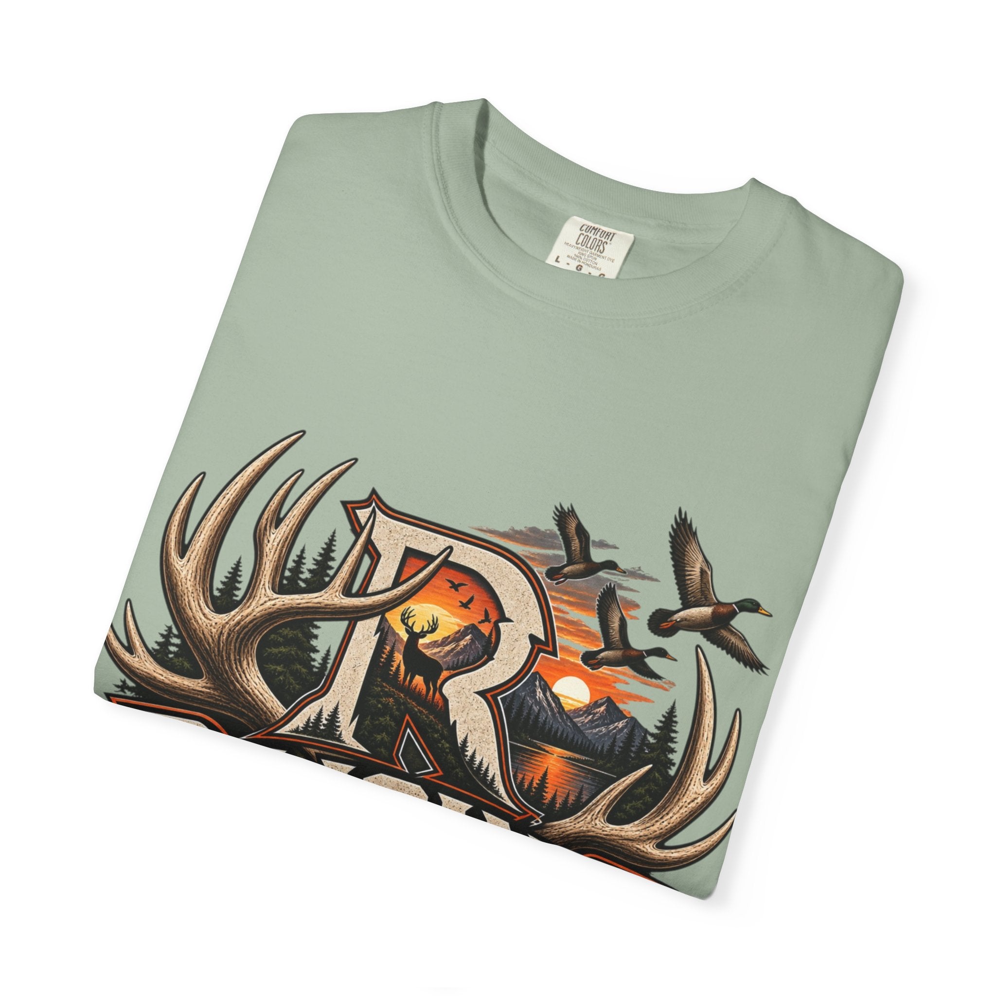 Hunting Logo T-Shirt — "Raising Rods" Deer & Duck Outdoor Tee