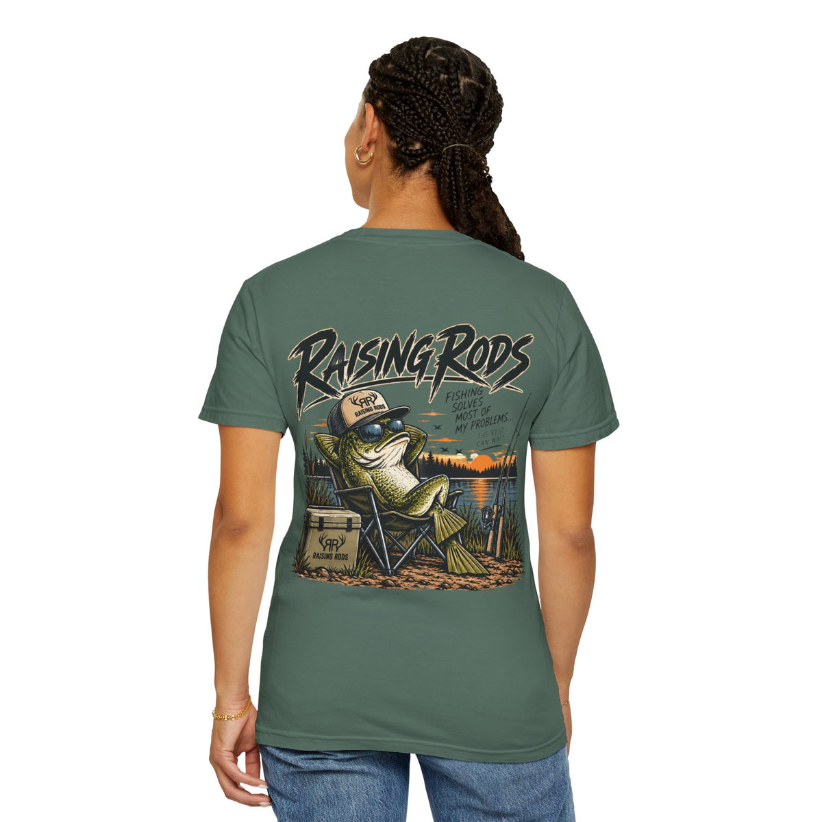 Fishing T-Shirt — "Raising Rods" Bass Fishing Graphic Tee