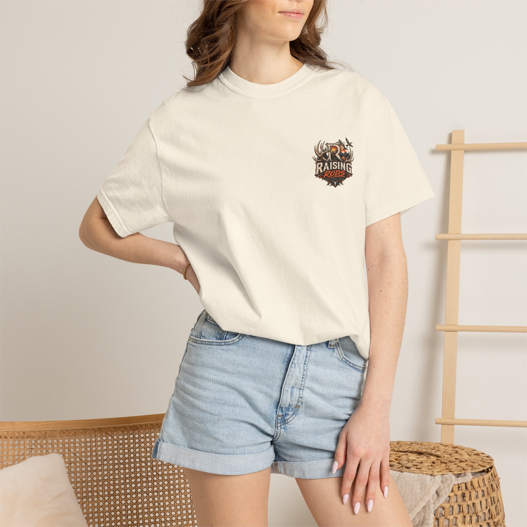 Raising Rods Hunting T-Shirt — Outdoor Deer & Duck Logo Tee