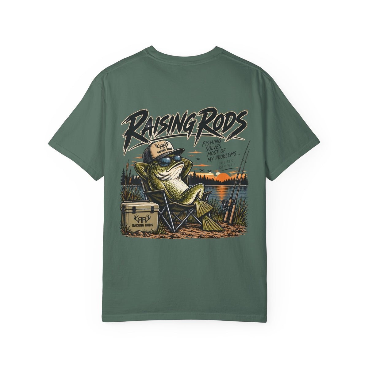 Fishing T-Shirt — "Raising Rods" Bass Fishing Graphic Tee