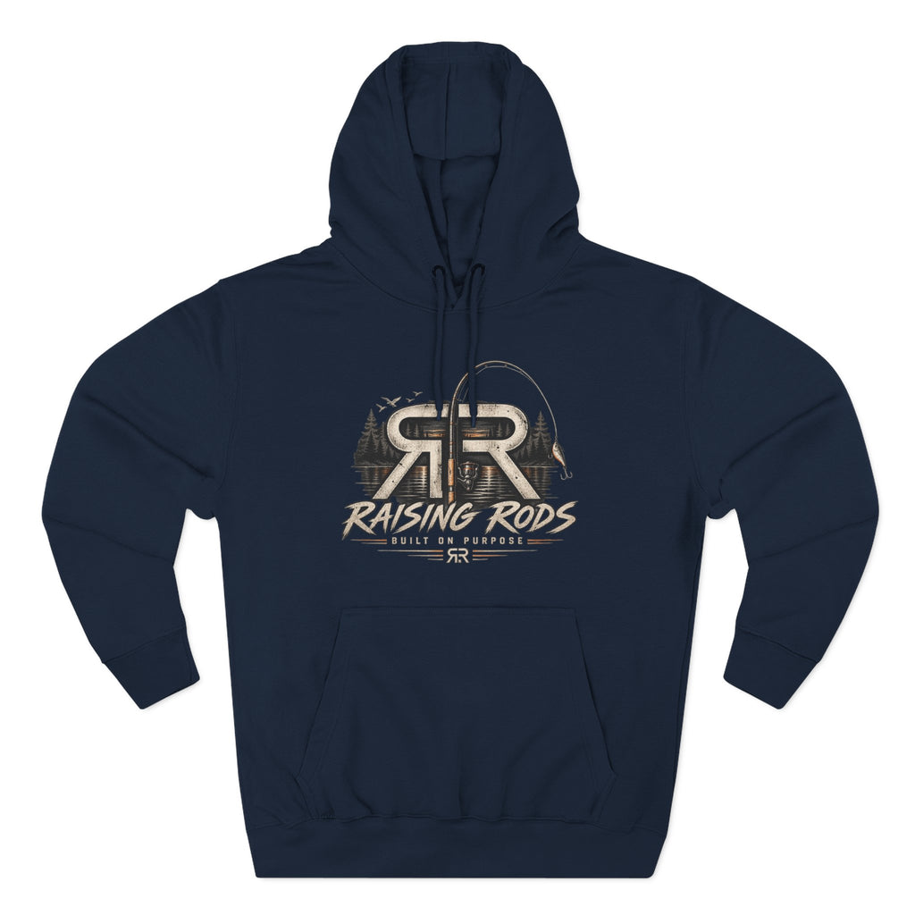 Fishing Hoodie — "Early Mornings Tight Lines" Graphic Fleece Pullover