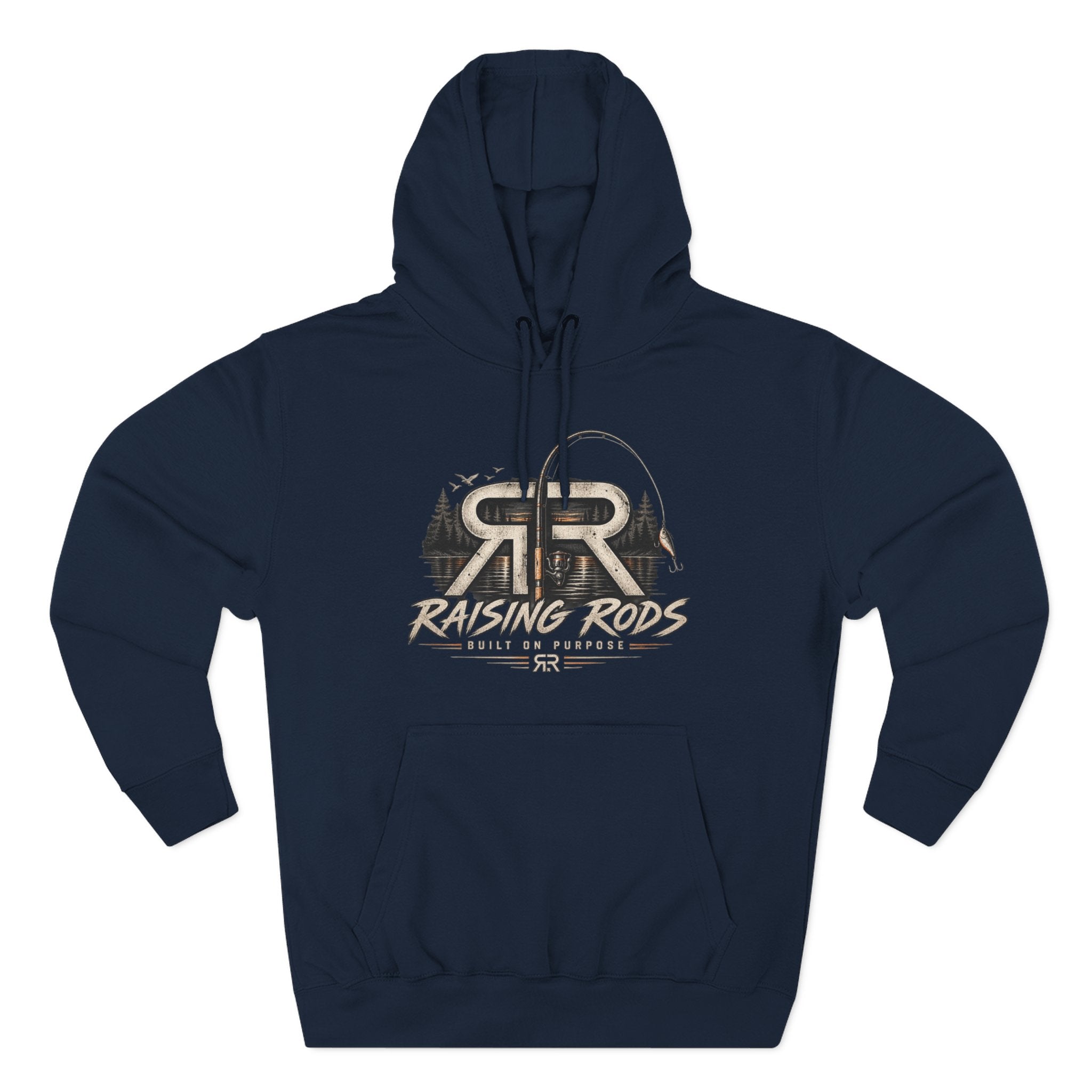 Fishing Hoodie — "Early Mornings Tight Lines" Graphic Fleece Pullover