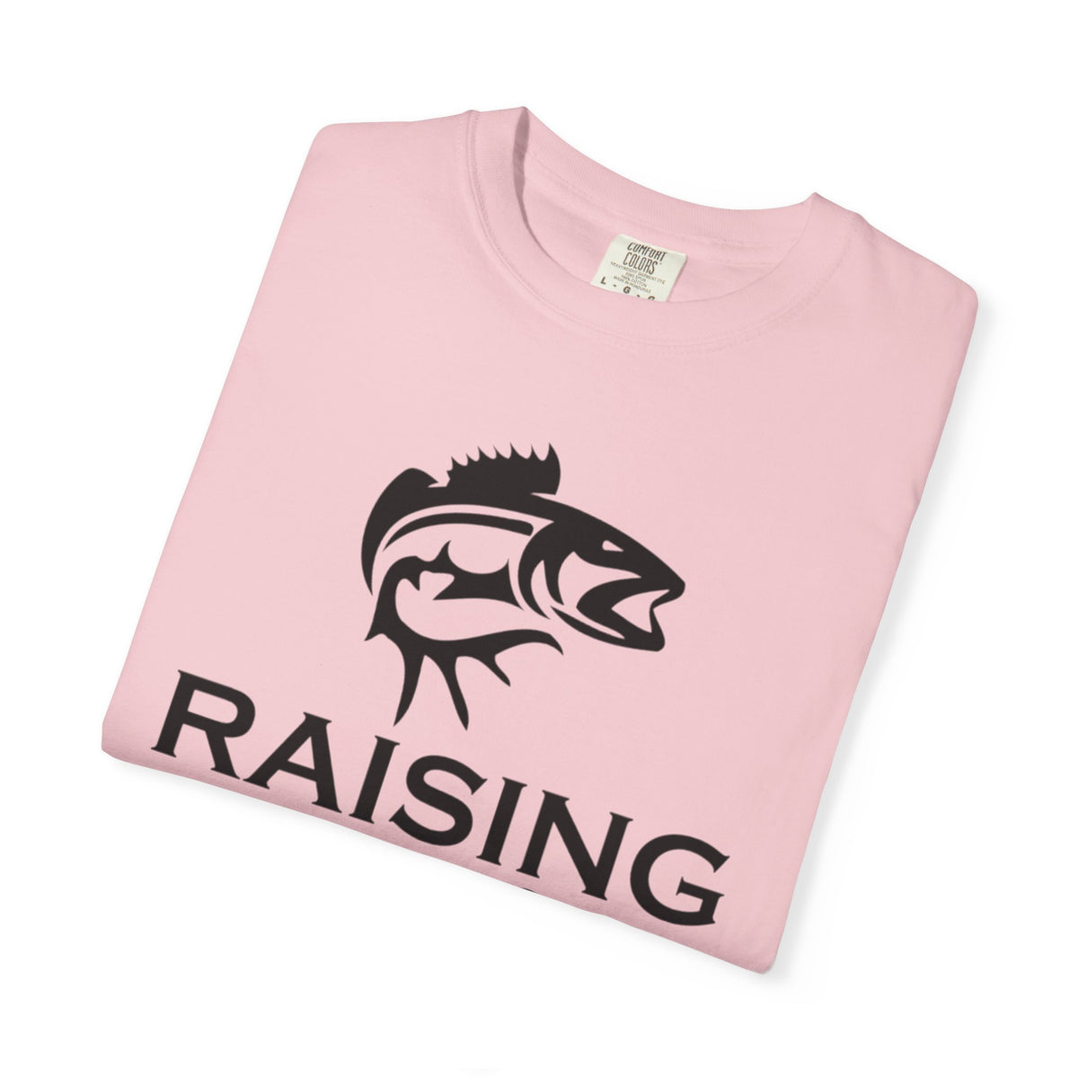 Raising Rods Fishing T‑Shirt — "Raising Rods: Professional Fish Scare-er, Certified Since Childhood"