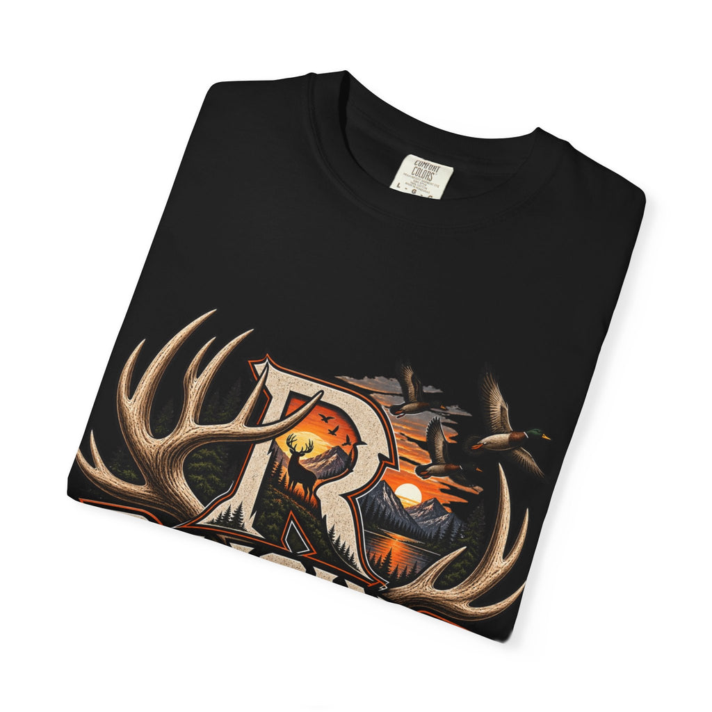 Hunting Logo T-Shirt — "Raising Rods" Deer & Duck Outdoor Tee