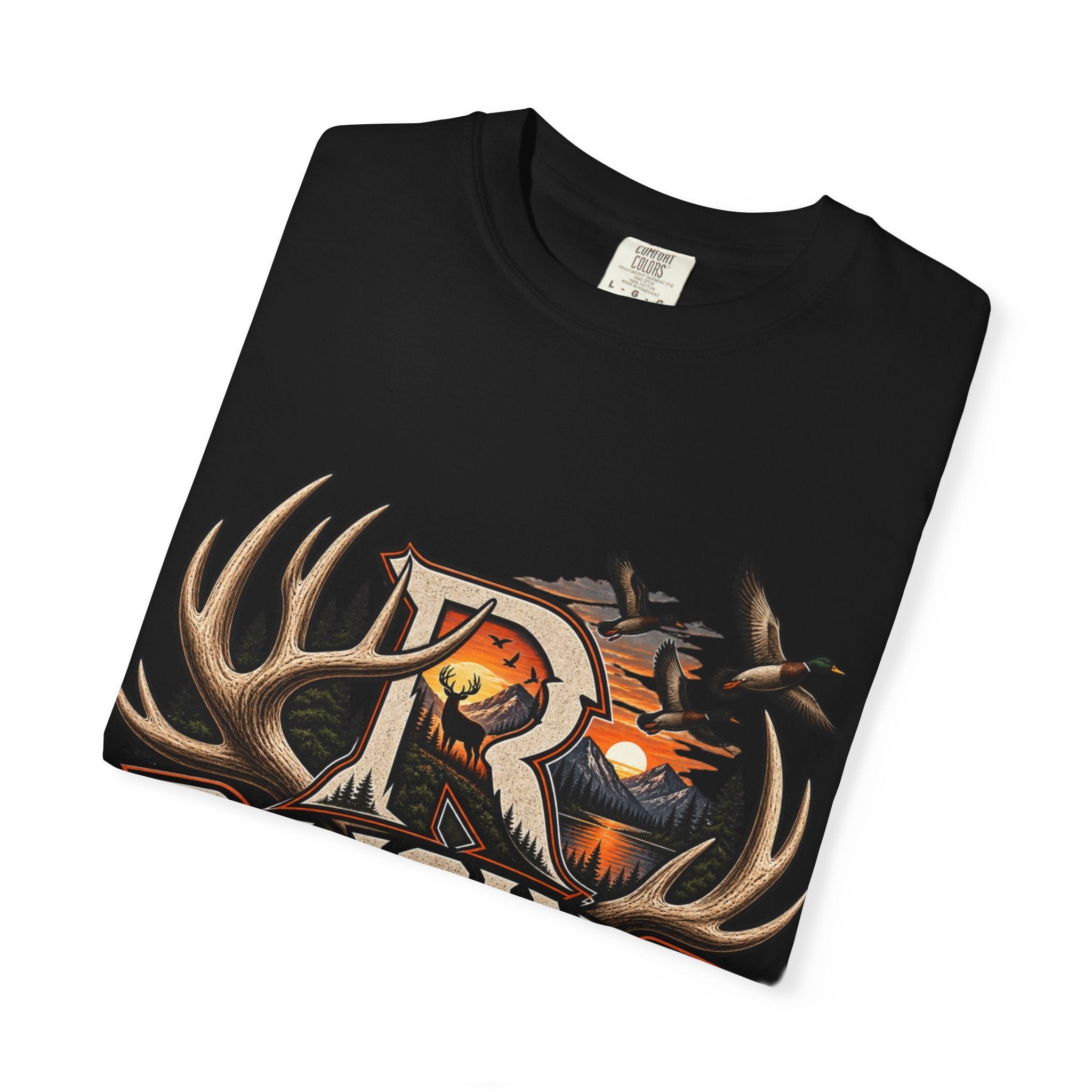 Hunting Logo T-Shirt — "Raising Rods" Deer & Duck Outdoor Tee