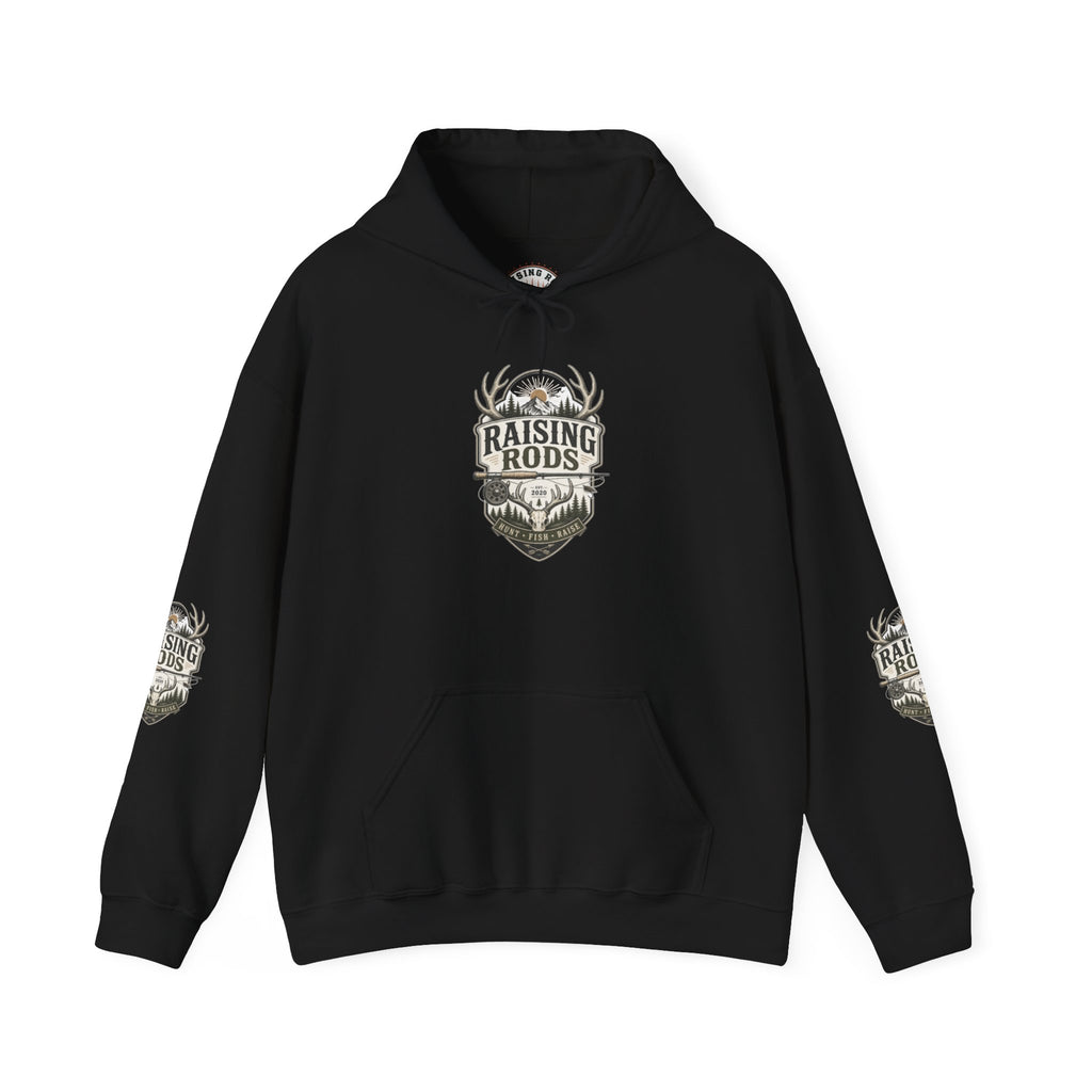 Raising Rods Deer Antler Hoodie — Hunting Crewneck Pullover