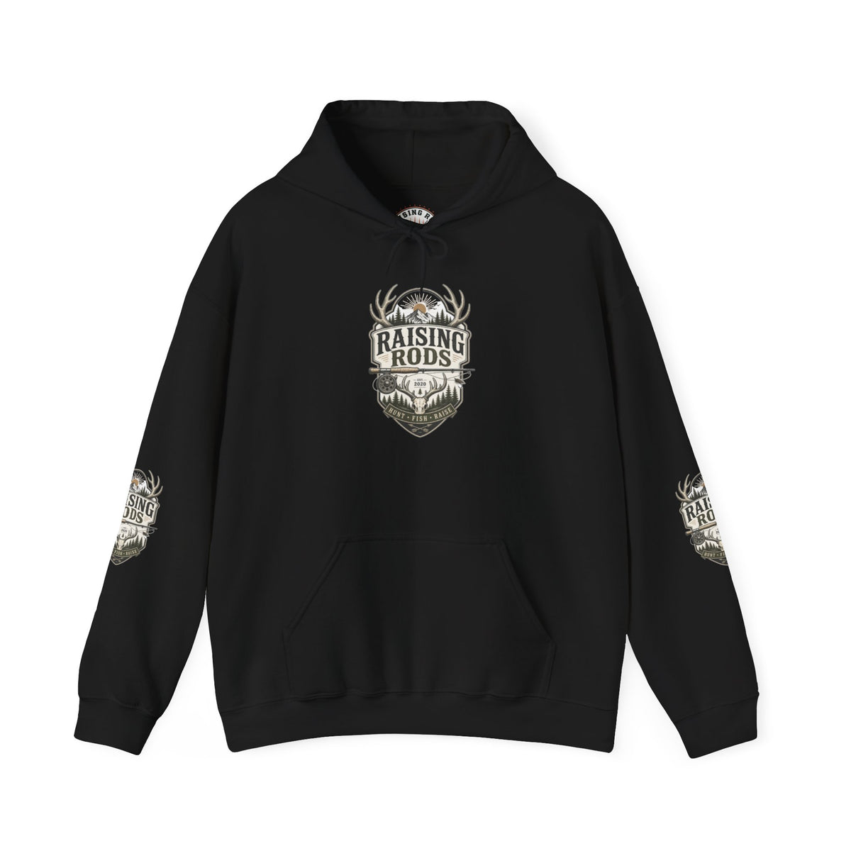 Raising Rods Deer Antler Hoodie — Hunting Crewneck Pullover