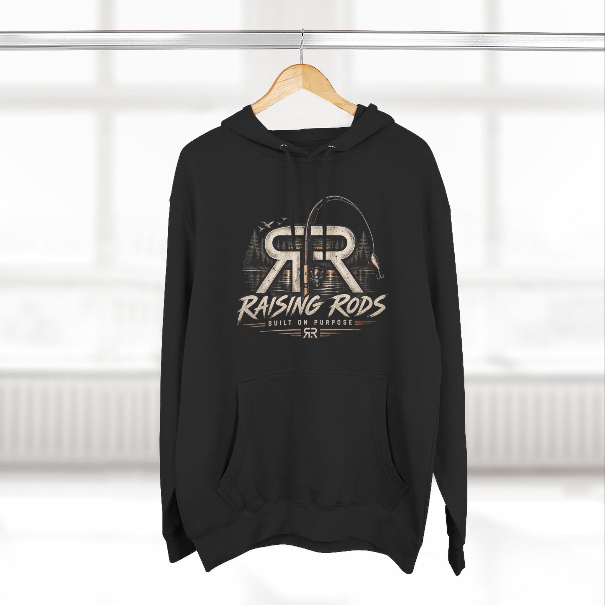 Fishing Hoodie — "Early Mornings Tight Lines" Graphic Fleece Pullover