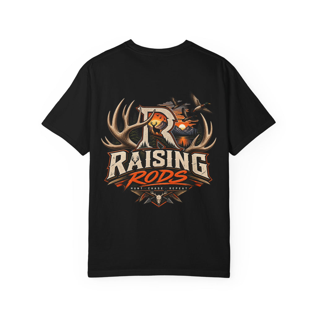 Raising Rods Hunting T-Shirt — Outdoor Deer & Duck Logo Tee