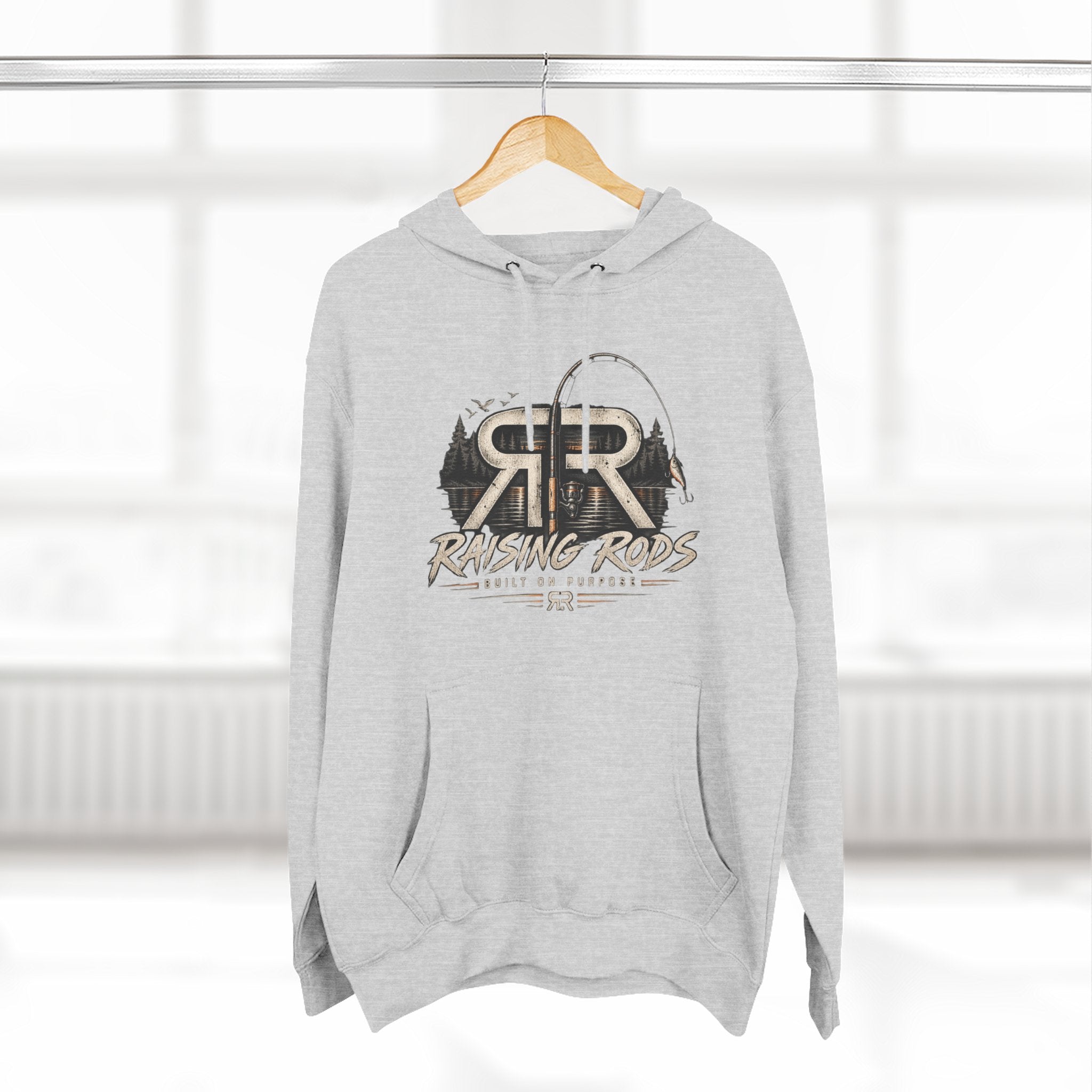 Fishing Hoodie — "Early Mornings Tight Lines" Graphic Fleece Pullover