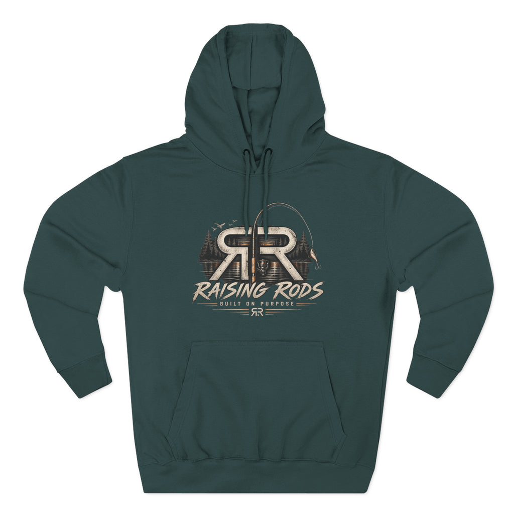 Fishing Hoodie — "Early Mornings Tight Lines" Graphic Fleece Pullover