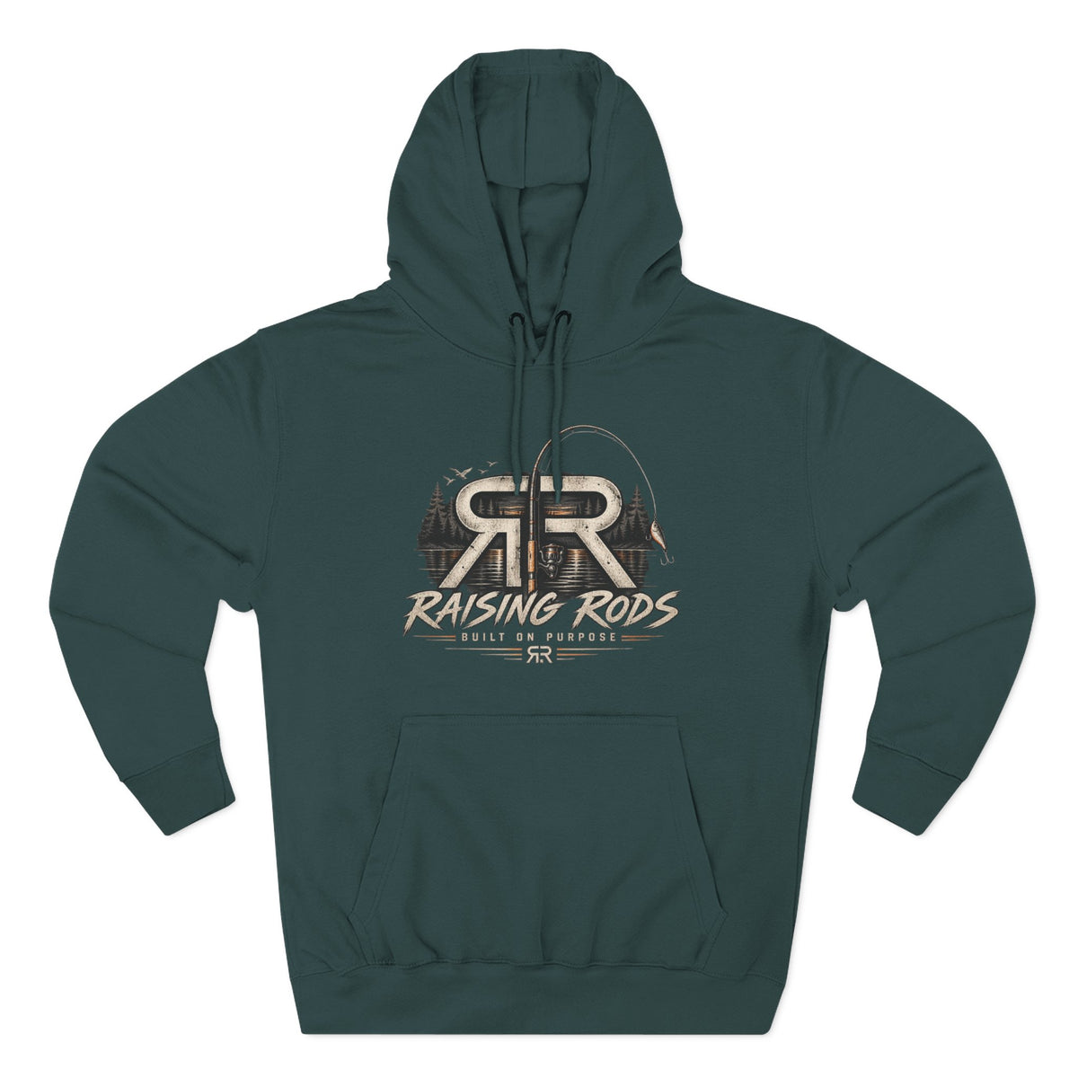 Fishing Hoodie — "Early Mornings Tight Lines" Graphic Fleece Pullover