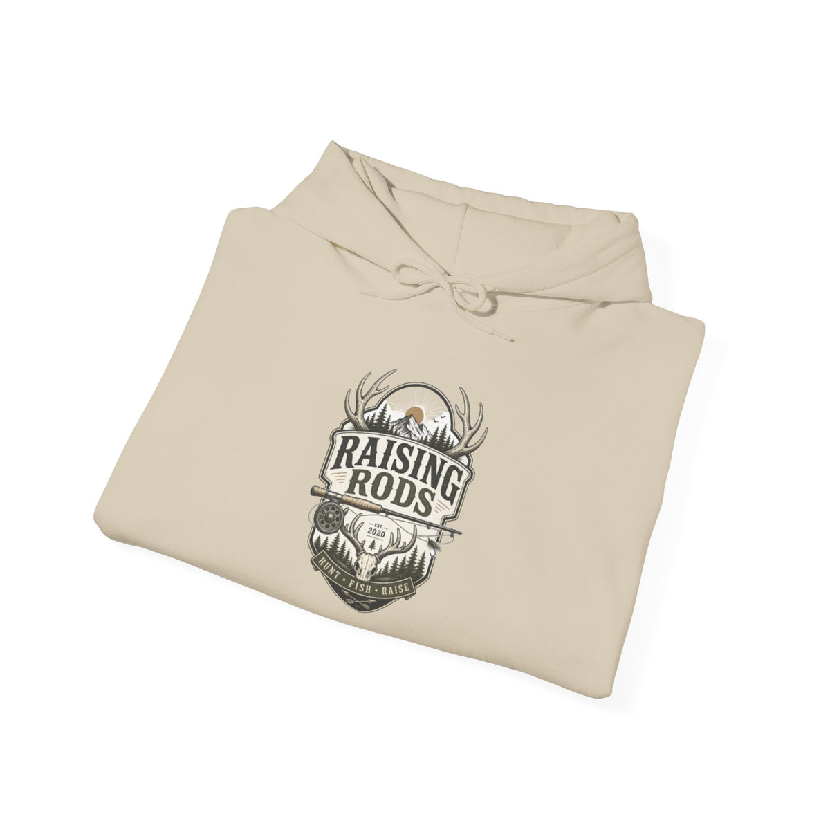 Raising Rods Deer Antler Hoodie — Hunting Crewneck Pullover