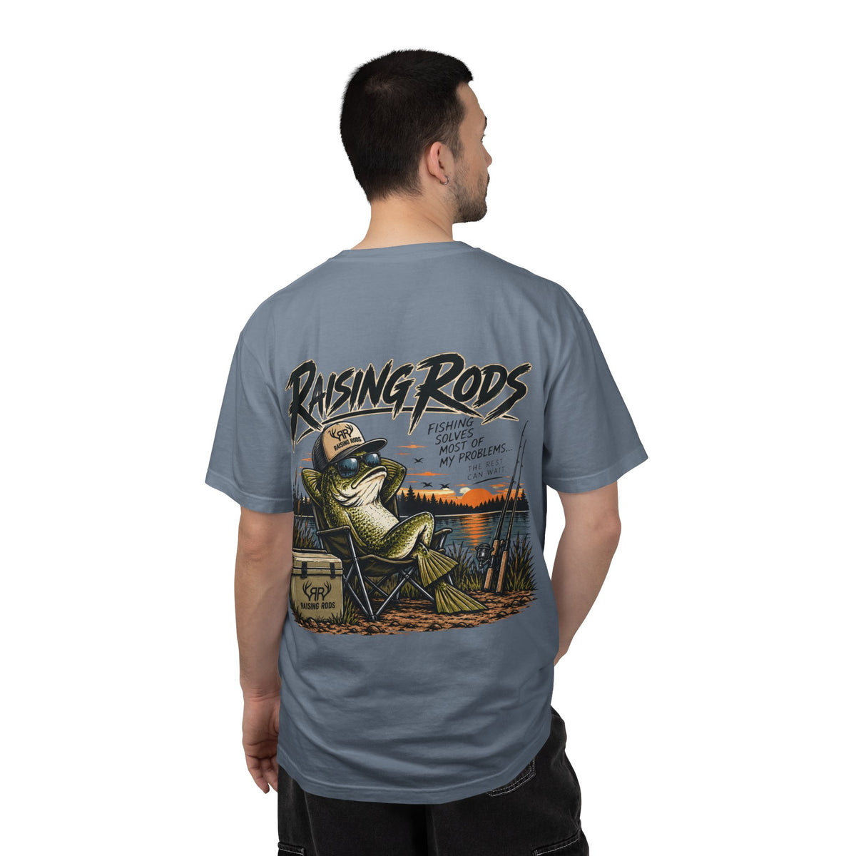 Fishing T-Shirt — "Raising Rods" Bass Fishing Graphic Tee