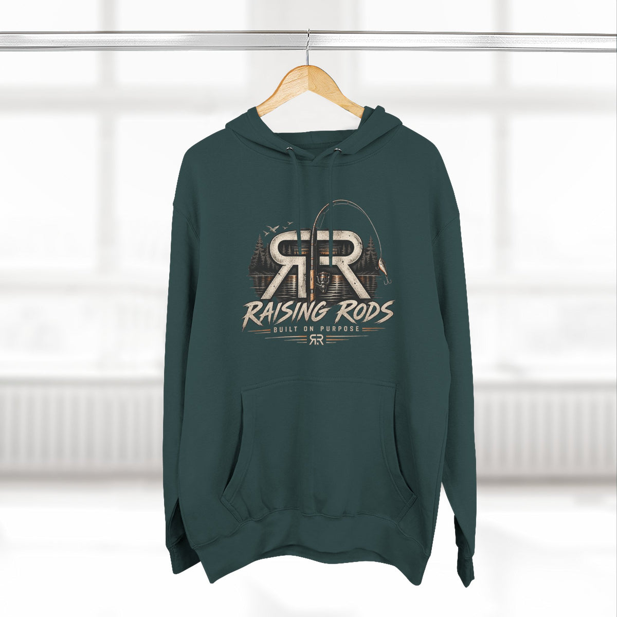 Fishing Hoodie — "Early Mornings Tight Lines" Graphic Fleece Pullover