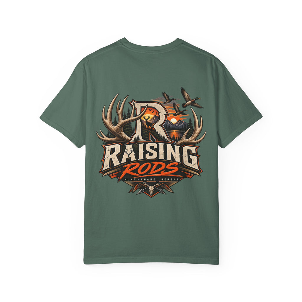 Raising Rods Hunting T-Shirt — Outdoor Deer & Duck Logo Tee