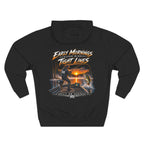 Fishing Hoodie — "Early Mornings Tight Lines" Graphic Fleece Pullover
