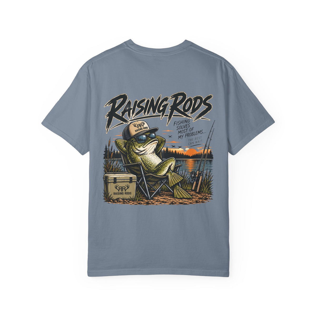 Fishing T-Shirt — "Raising Rods" Bass Fishing Graphic Tee