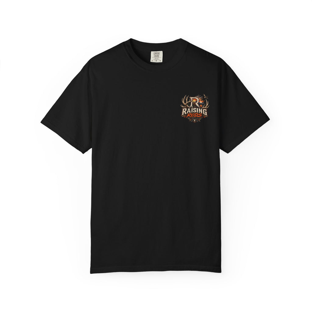 Raising Rods Hunting T-Shirt — Outdoor Deer & Duck Logo Tee