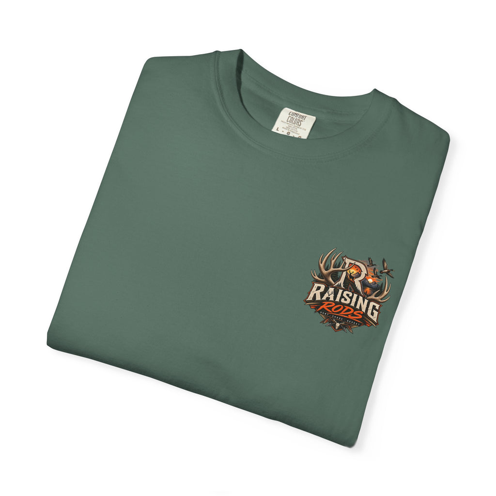 Raising Rods Hunting T-Shirt — Outdoor Deer & Duck Logo Tee