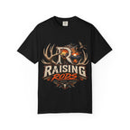 Hunting Logo T-Shirt — "Raising Rods" Deer & Duck Outdoor Tee