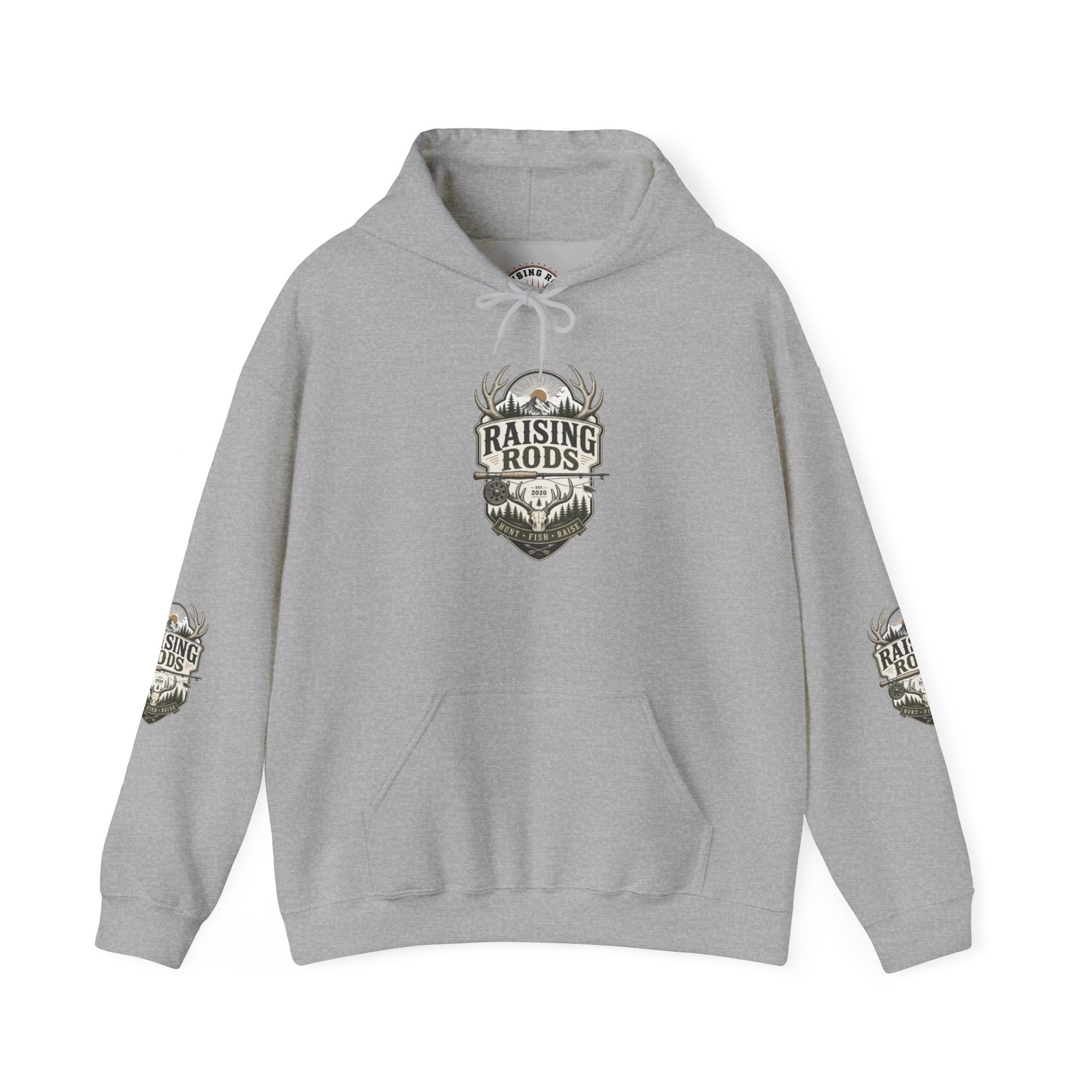 Raising Rods Deer Antler Hoodie — Hunting Crewneck Pullover