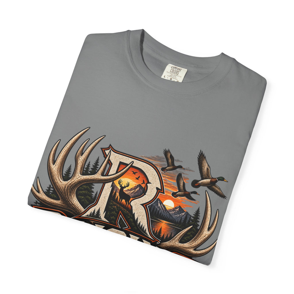 Hunting Logo T-Shirt — "Raising Rods" Deer & Duck Outdoor Tee