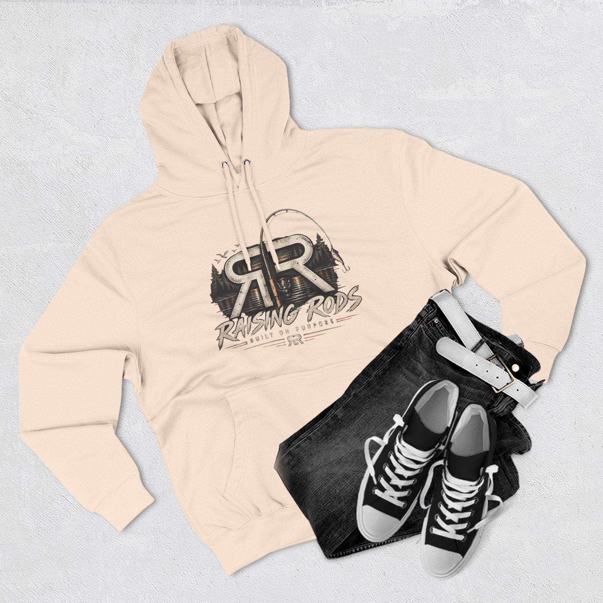Fishing Hoodie — "Early Mornings Tight Lines" Graphic Fleece Pullover