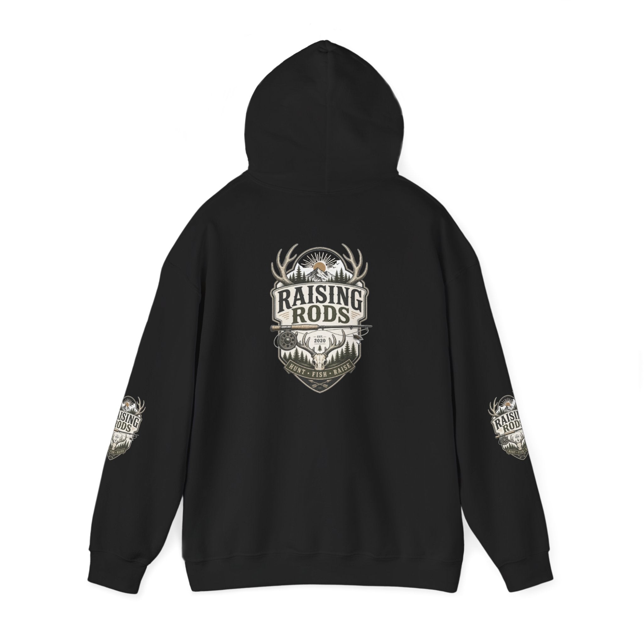 Raising Rods Deer Antler Hoodie — Hunting Crewneck Pullover