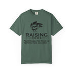 Raising Rods Fishing T‑Shirt — "Raising Rods: Professional Fish Scare-er, Certified Since Childhood"