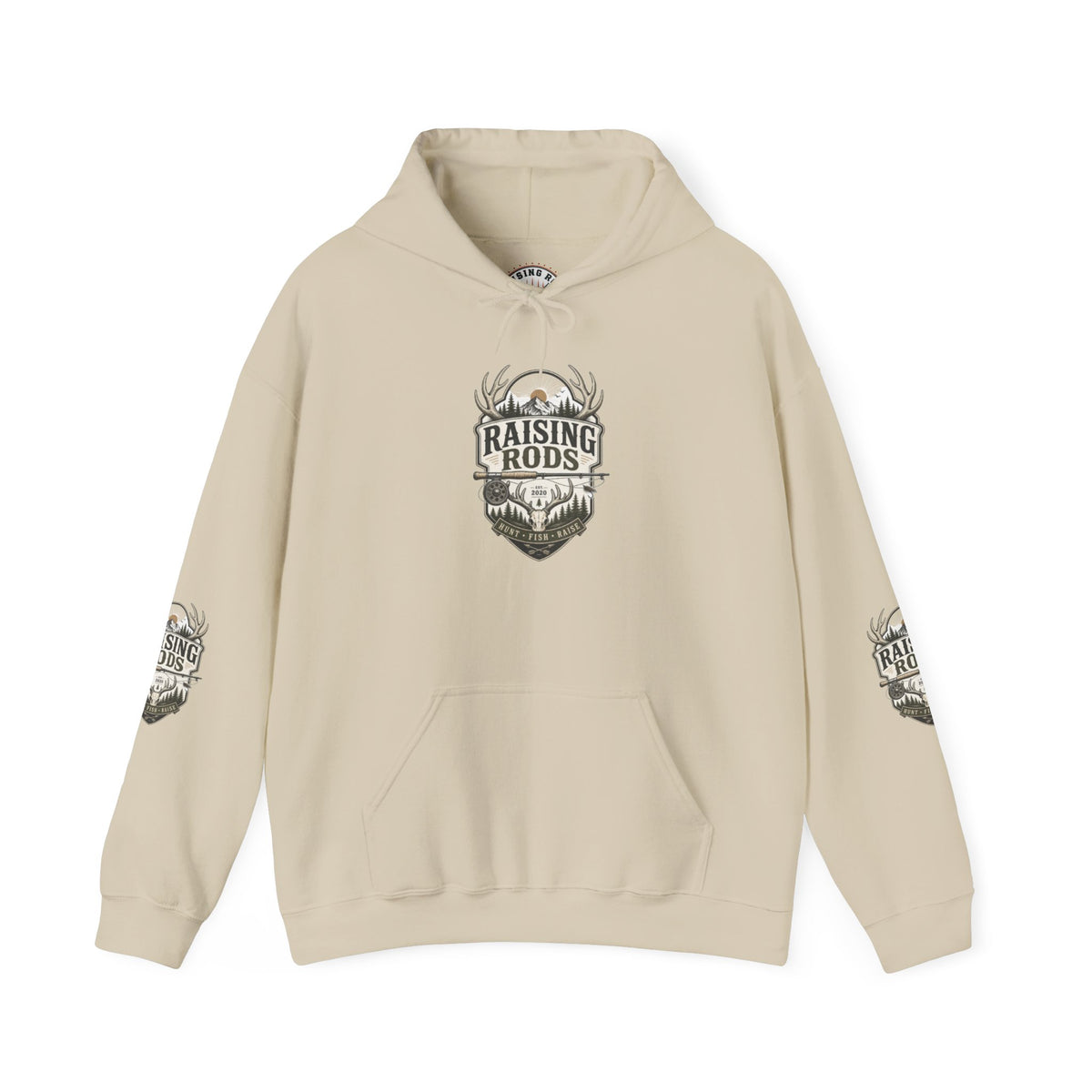 Raising Rods Deer Antler Hoodie — Hunting Crewneck Pullover