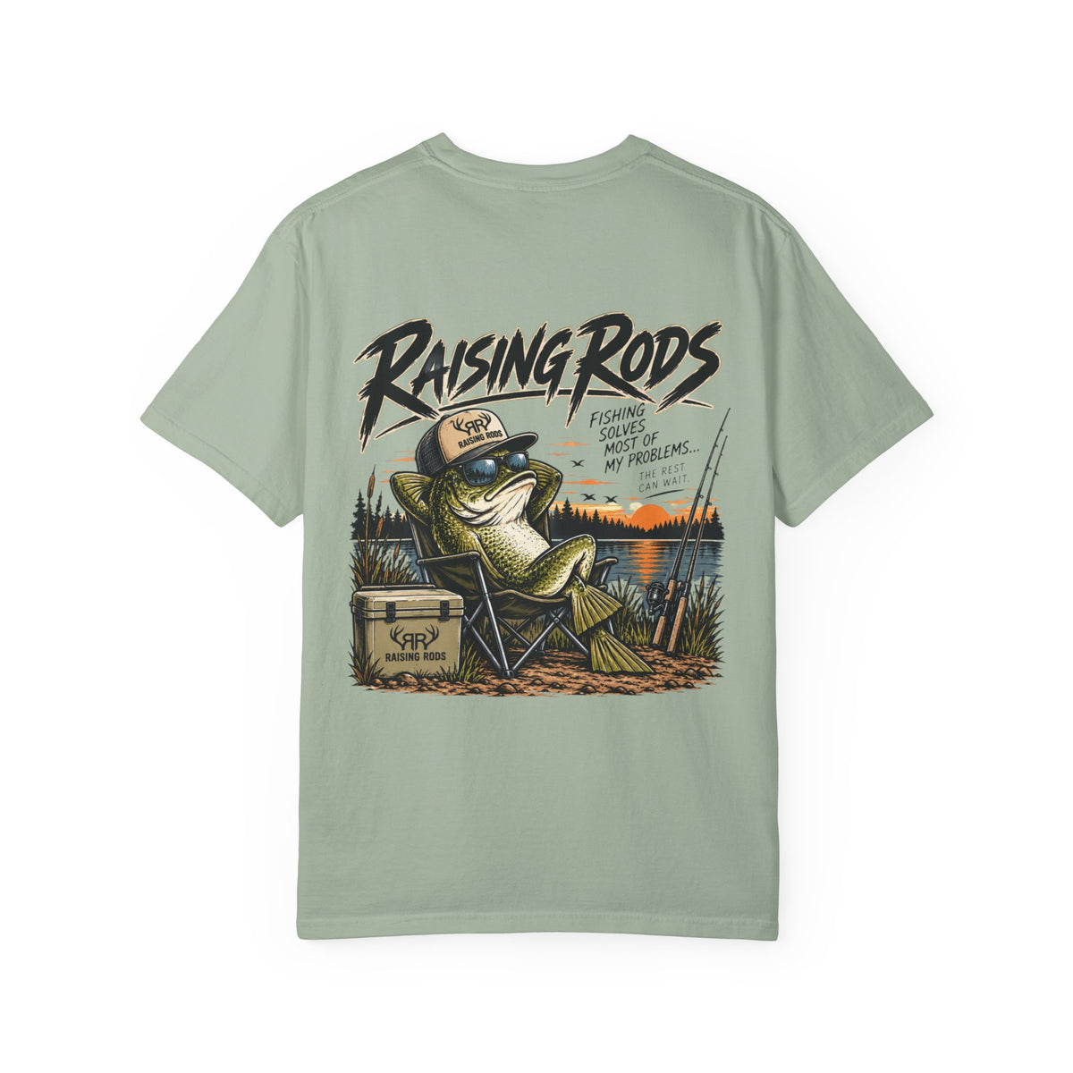 Fishing T-Shirt — "Raising Rods" Bass Fishing Graphic Tee