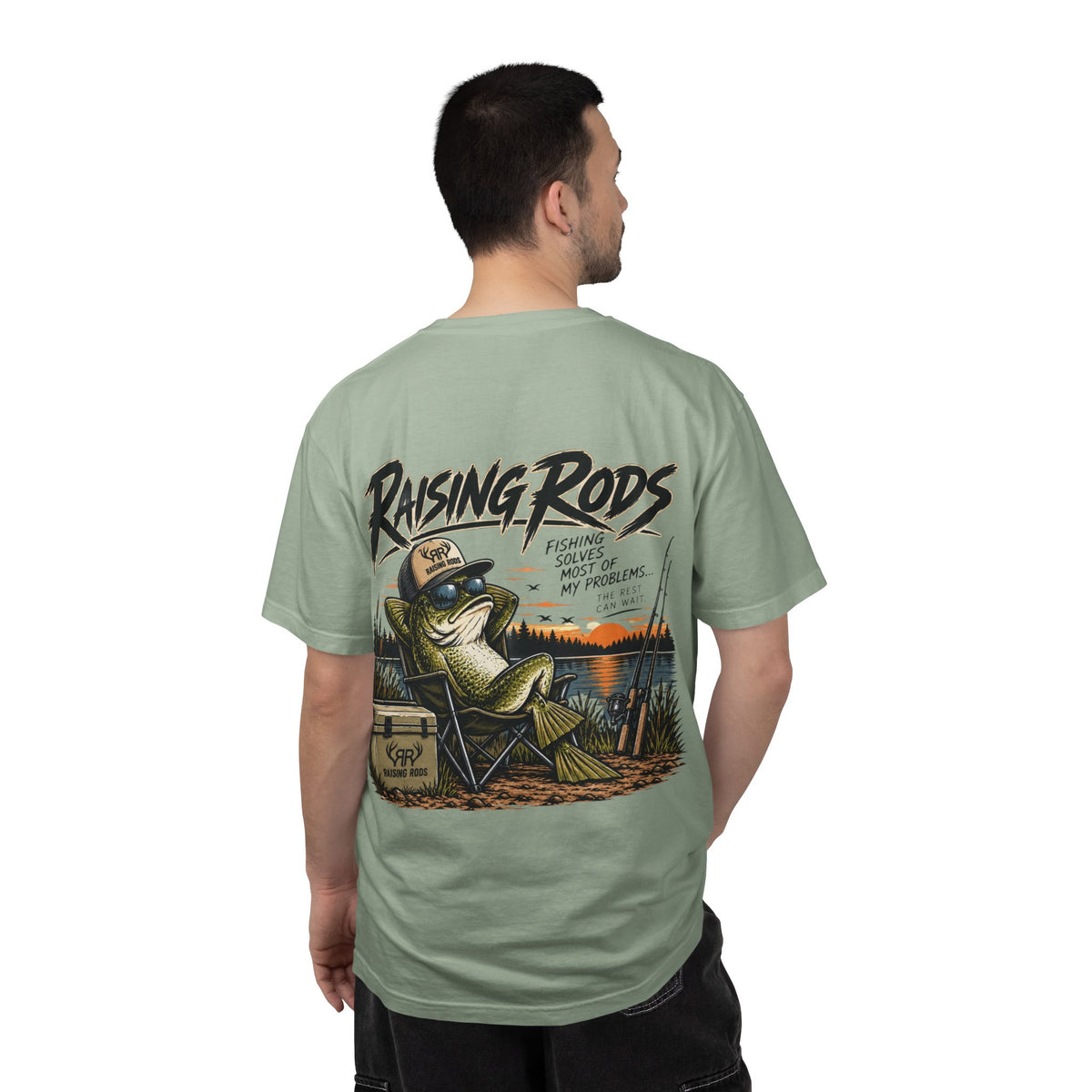 Fishing T-Shirt — "Raising Rods" Bass Fishing Graphic Tee