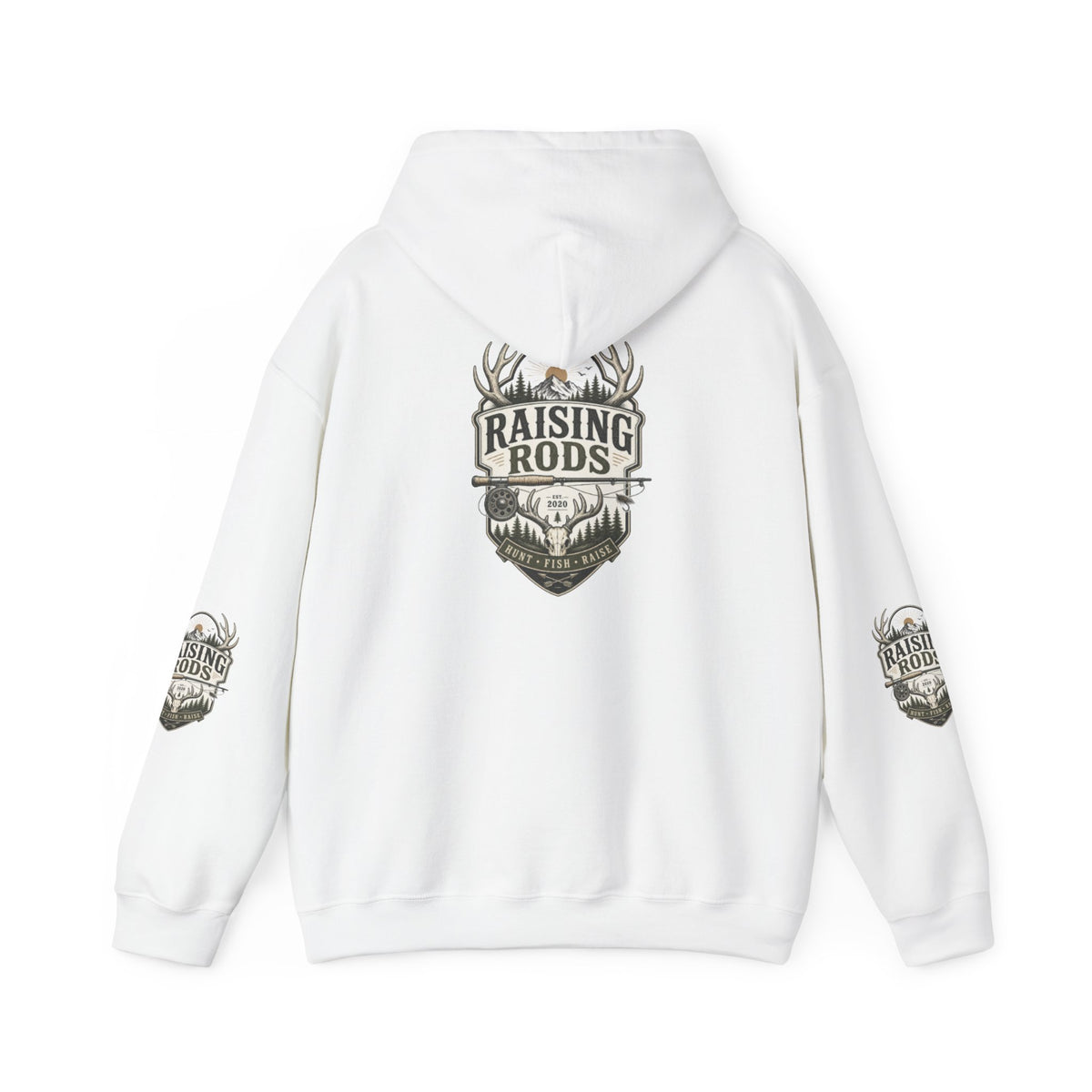 Raising Rods Deer Antler Hoodie — Hunting Crewneck Pullover
