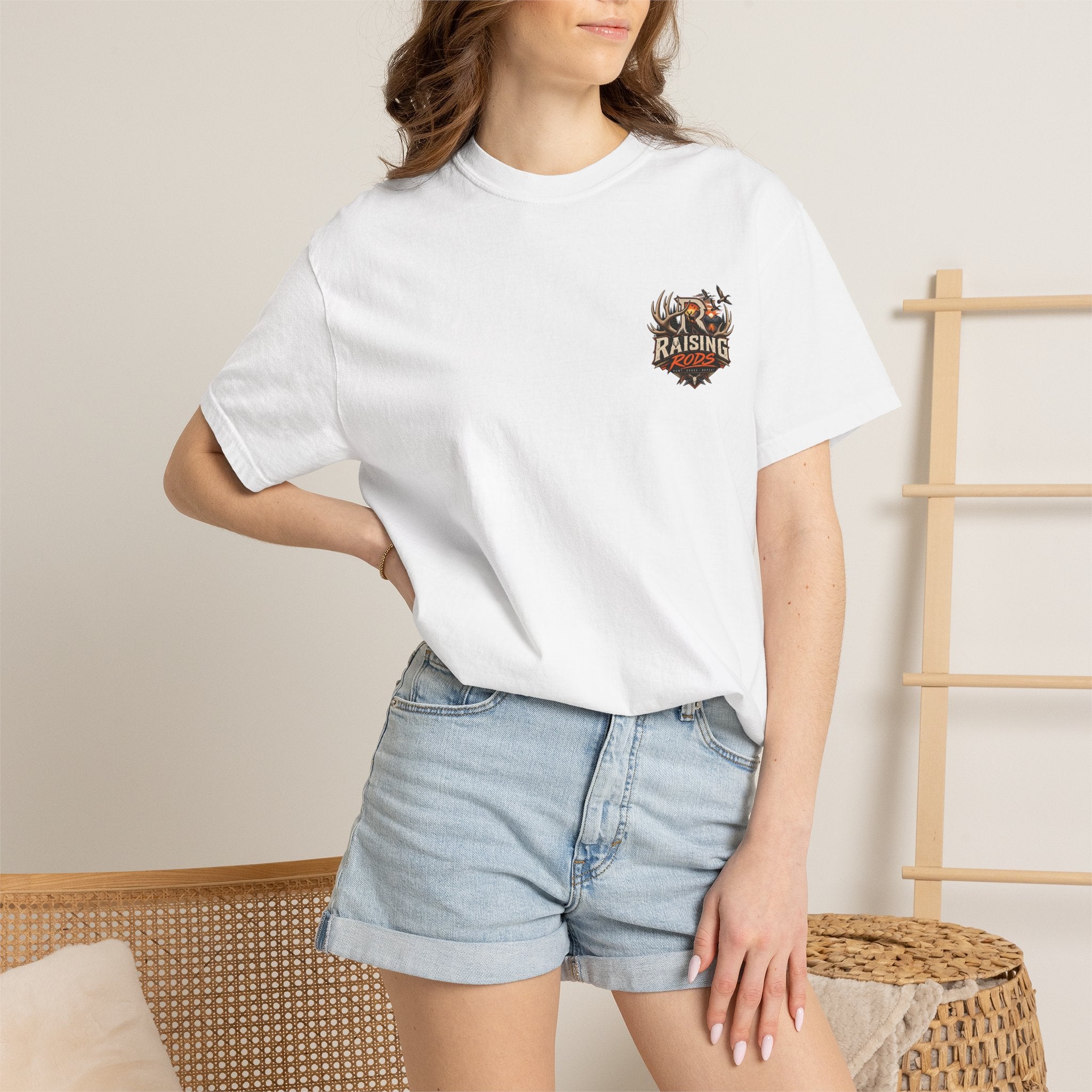 Raising Rods Hunting T-Shirt — Outdoor Deer & Duck Logo Tee