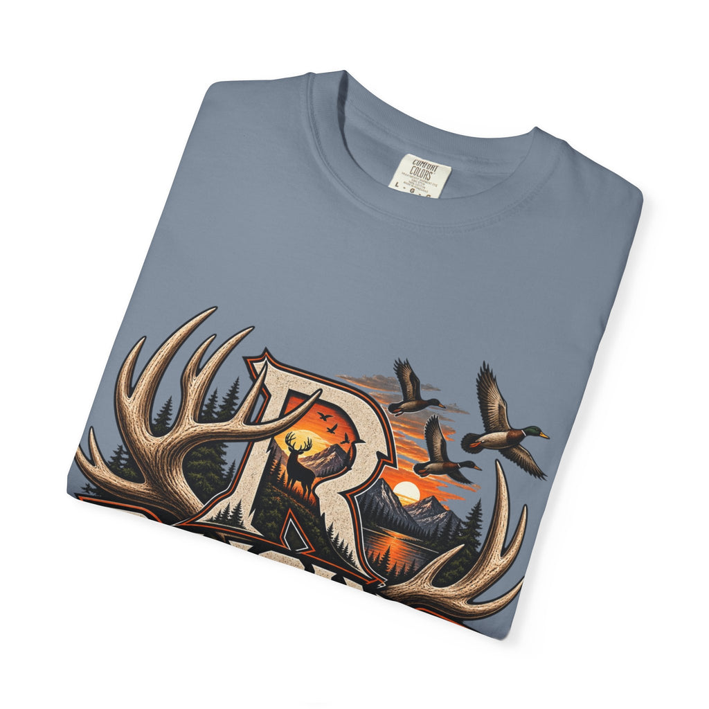 Hunting Logo T-Shirt — "Raising Rods" Deer & Duck Outdoor Tee