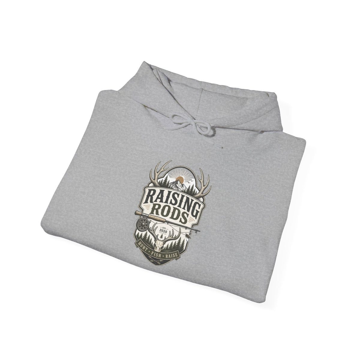Raising Rods Deer Antler Hoodie — Hunting Crewneck Pullover