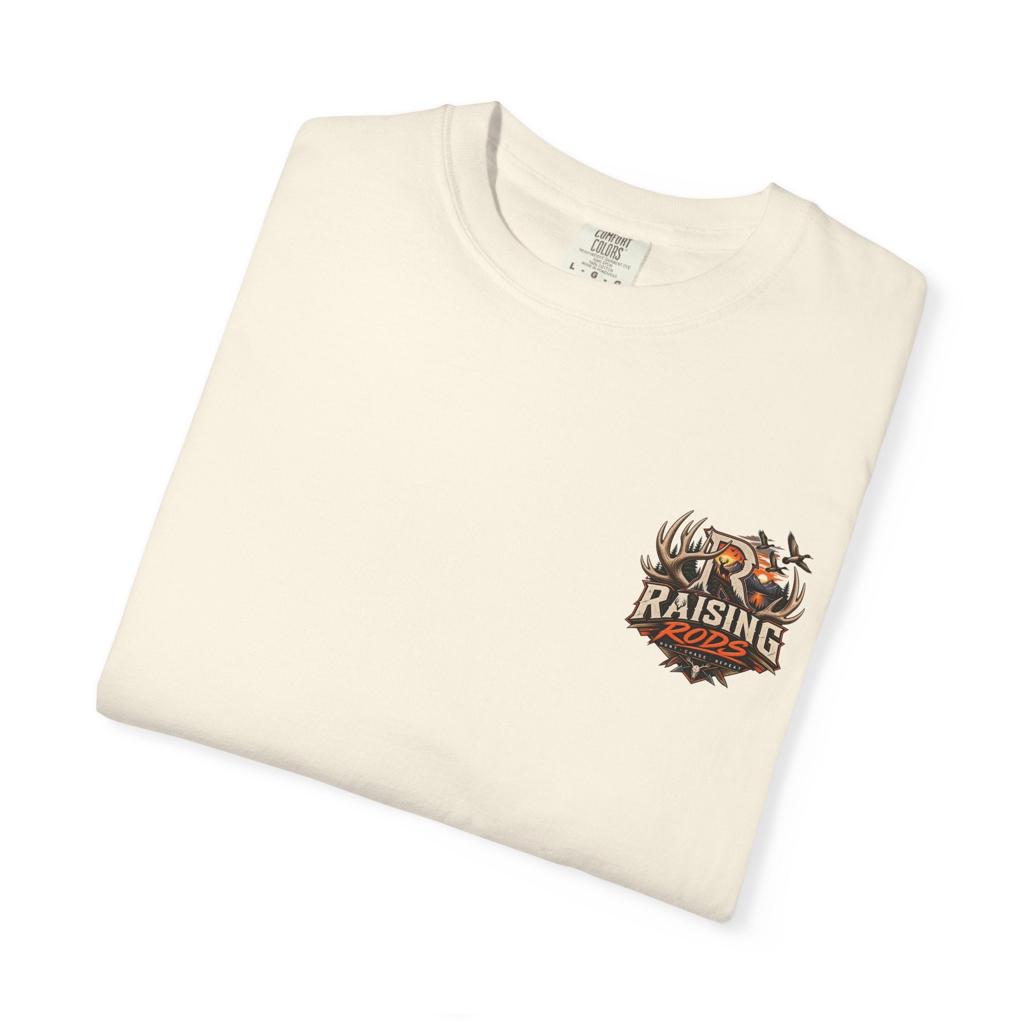 Raising Rods Hunting T-Shirt — Outdoor Deer & Duck Logo Tee