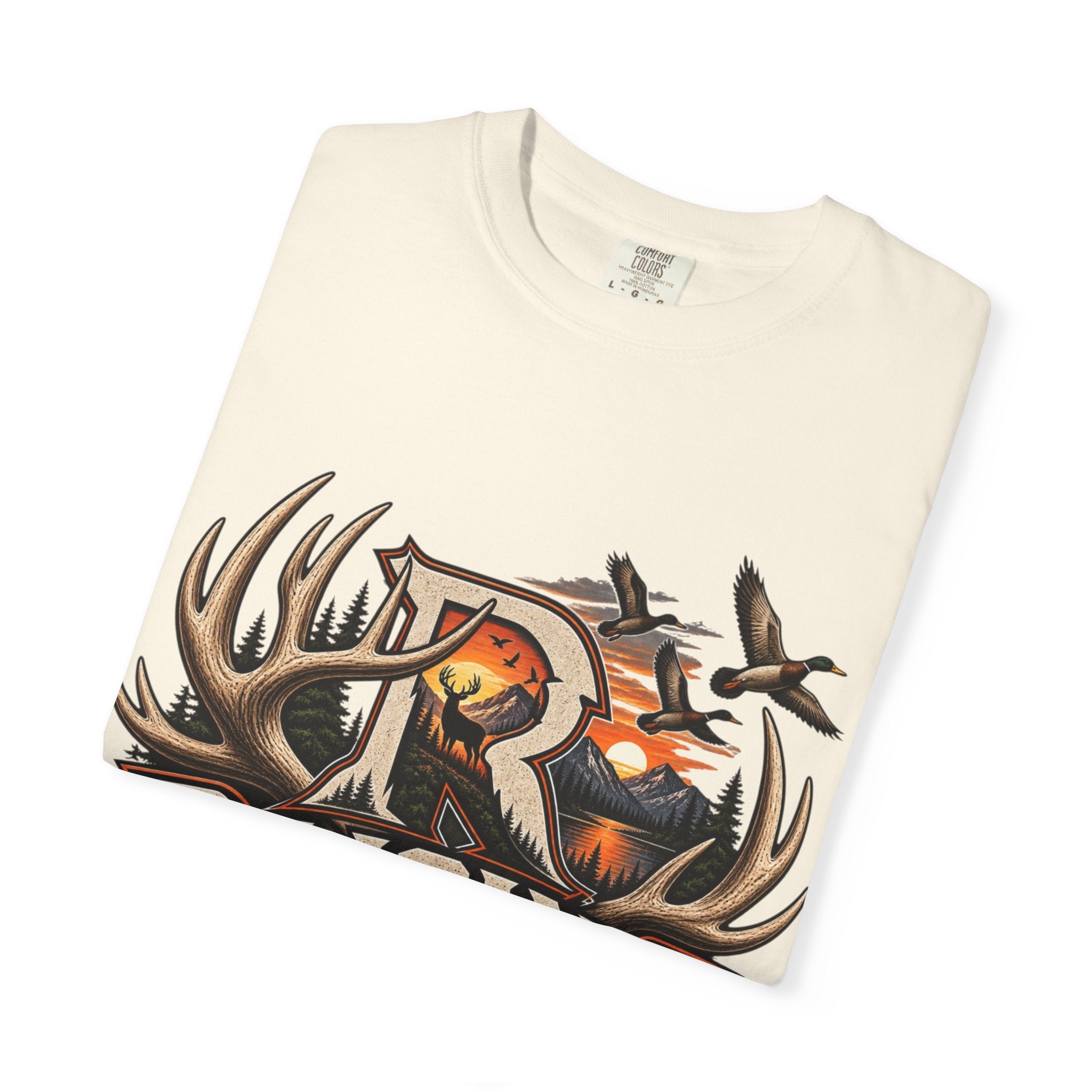 Hunting Logo T-Shirt — "Raising Rods" Deer & Duck Outdoor Tee